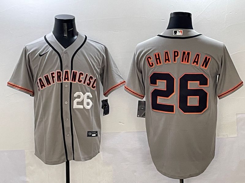 Men San Francisco Giants #26 Chapman Grey Game Nike 2025 MLB Jersey style 32->san francisco giants->MLB Jersey